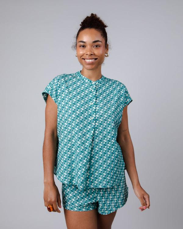 Brava fabrics Blusa Mao Tiles Azul