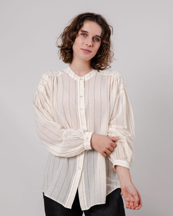 Brava fabrics Blusa Stripes Boho Ecru
