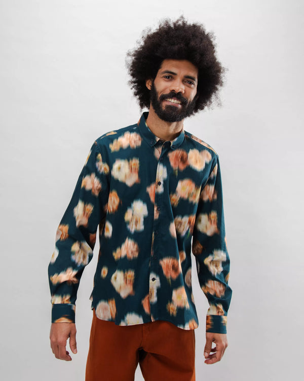 Brava Fabrics Camisa Algodón Nebula Azul