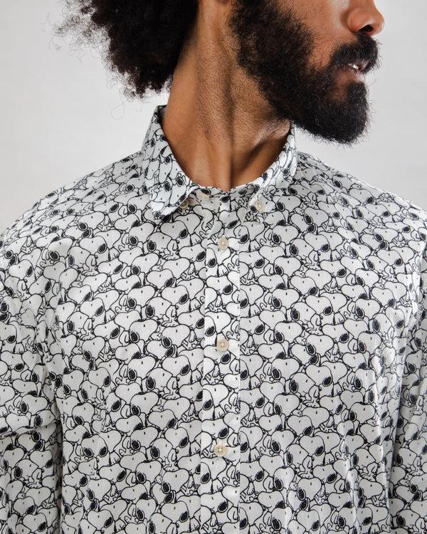 Brava fabrics Camisa Algodón Peanuts B&W Ecru