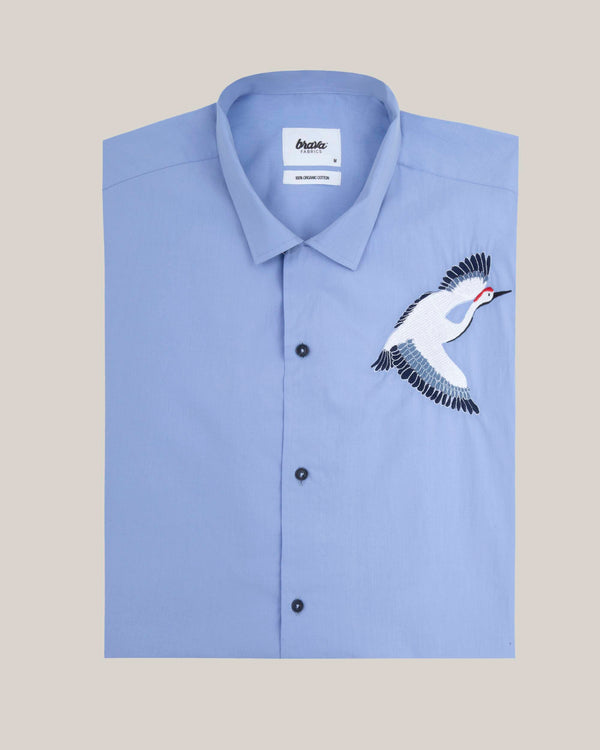 Brava Fabrics Camisa Crane For Luck Essential