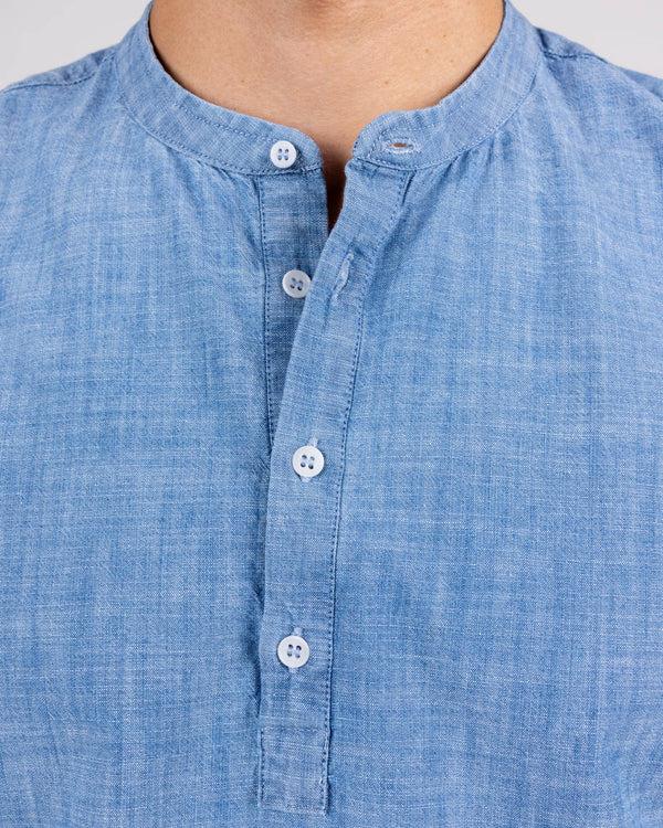 Brava Fabrics Camisa Denim Henley Azul