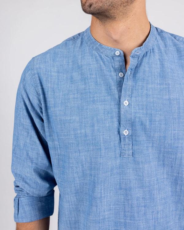 Brava Fabrics Camisa Denim Henley Azul