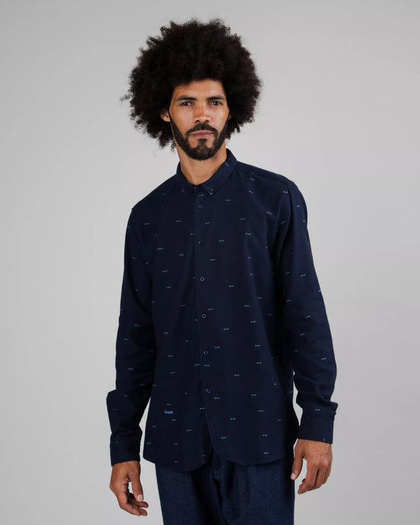 Brava Fabrics Camisa Franela Eyes Navy