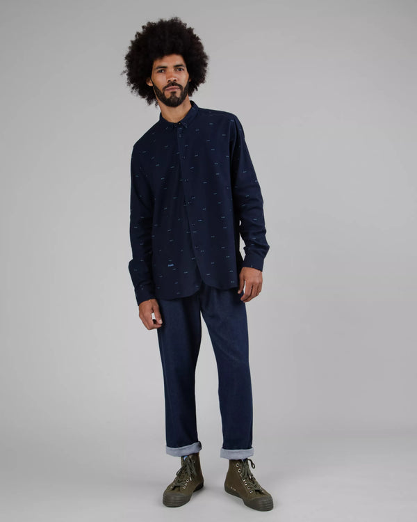 Brava Fabrics Camisa Franela Eyes Navy