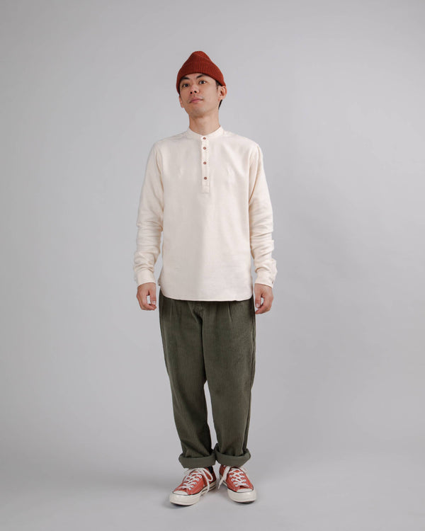 Brava Fabrics Camisa Franela Henley Nuuk Mao Ecru