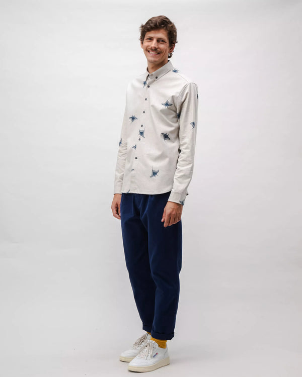 Brava Fabrics Camisa Franela Manta Ray Gris