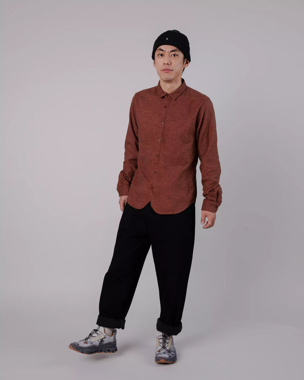 Brava Fabrics Camisa Franela Mouline Orange