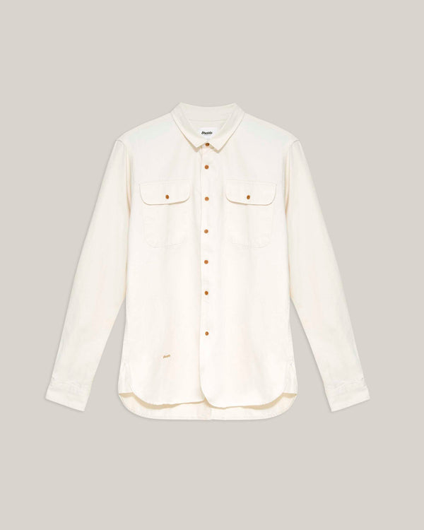 Brava Fabrics Camisa Herringbone Ecru