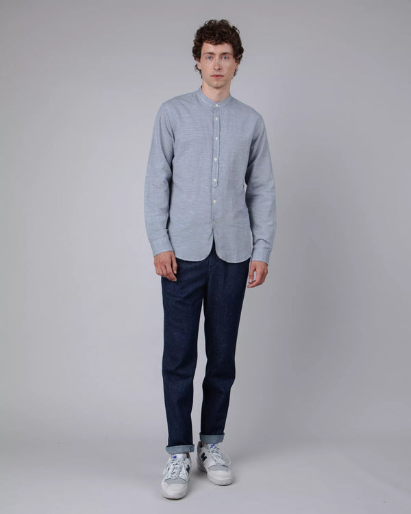 Brava Fabrics Camisa Mao Pinstripe Azul