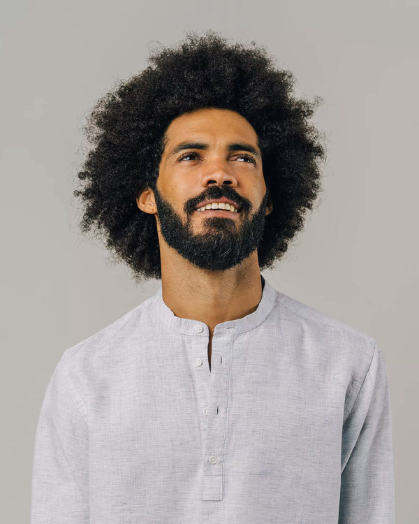 Brava Fabrics Camisa Slub Henley Azul