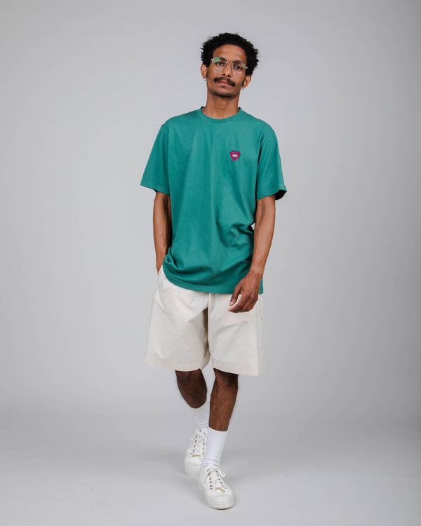 Brava Fabrics Camiseta Asis Percales Heart Verde