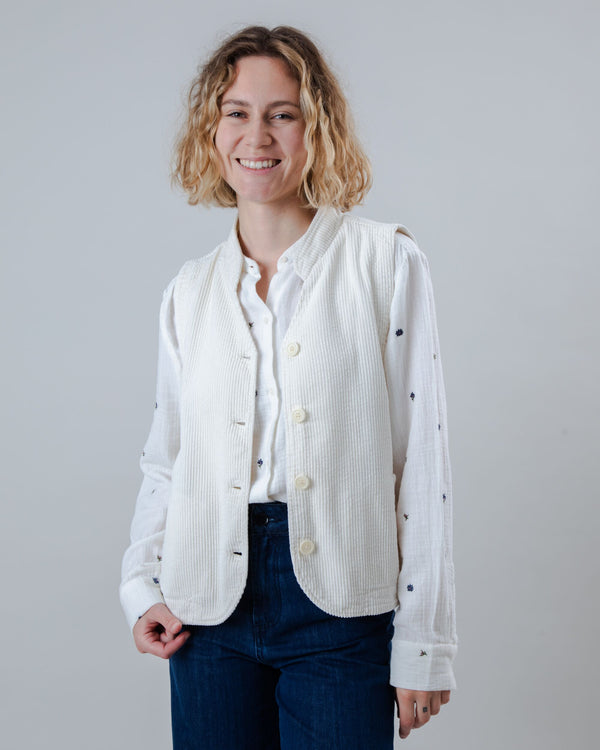 Brava fabrics Chaleco de Pana Ecru