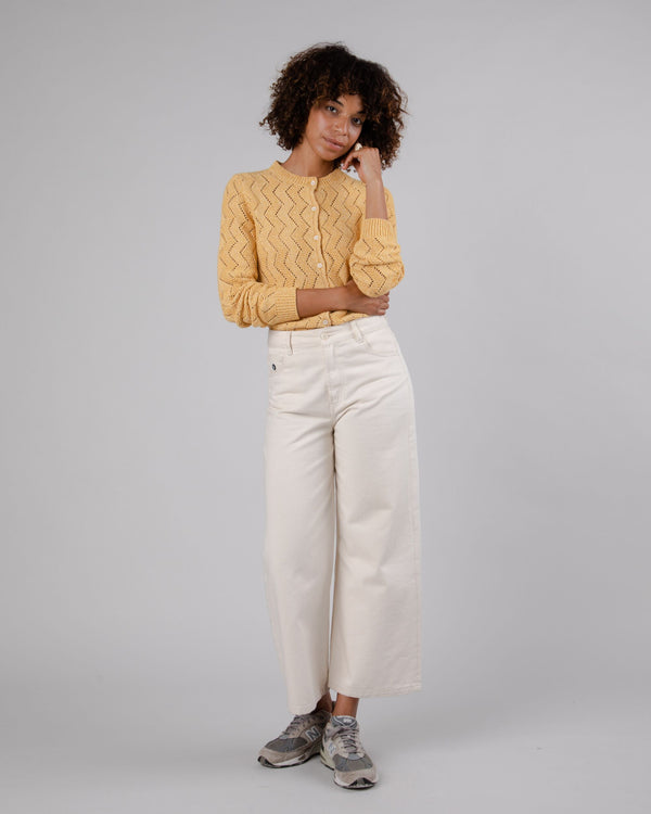 Brava Fabrics Chaqueta Punto Calado Amarilla