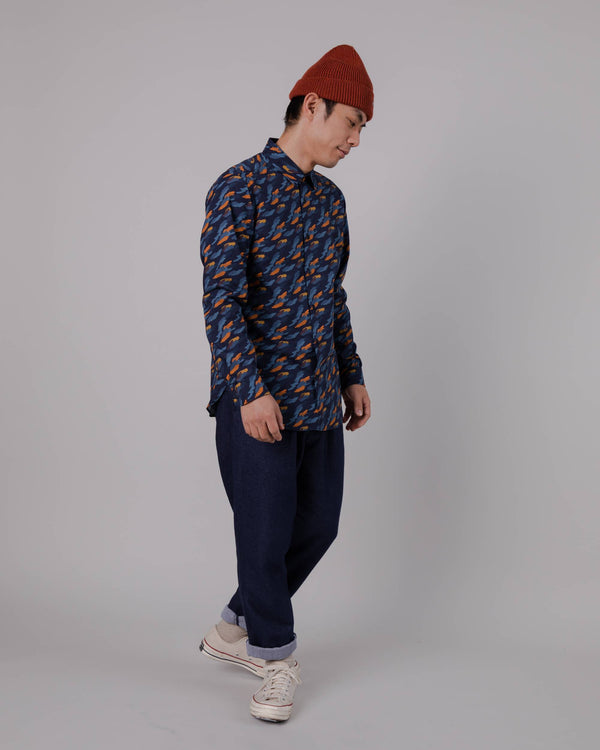 Brava Fabrics Chino Franela Comfort Navy