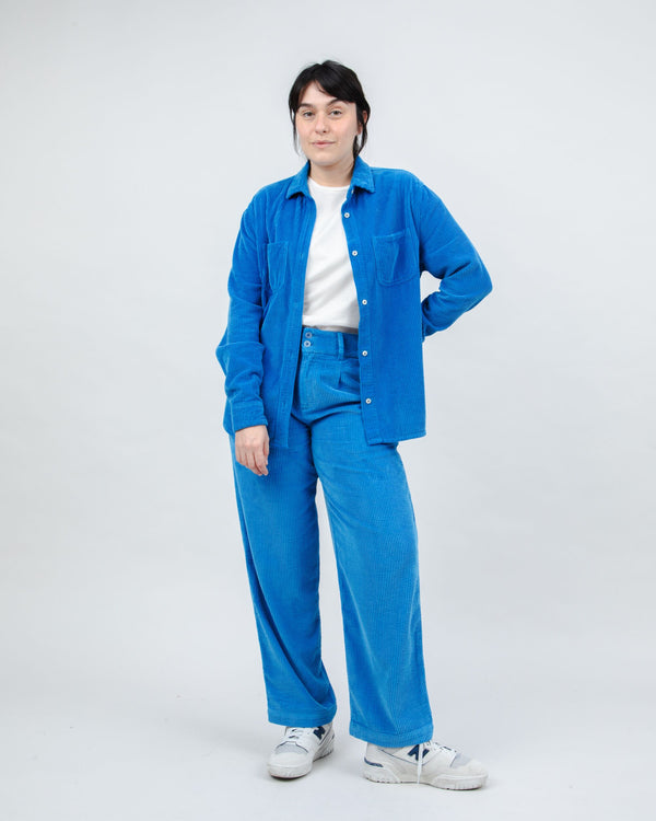 Brava Fabrics Corduroy Pleated Pants Blue