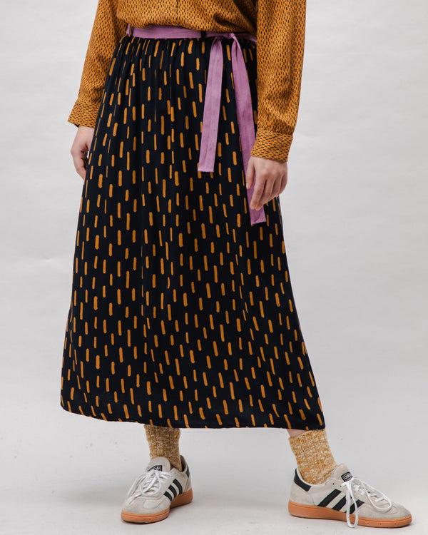 Brava fabrics Falda Viscosa Larga Mist Negra