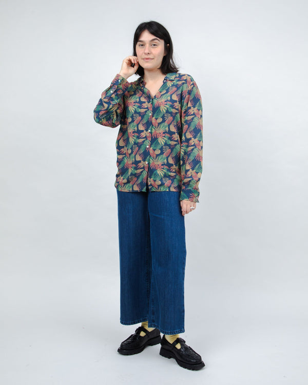 Brava Fabrics Flower Vichy Blouse Navy