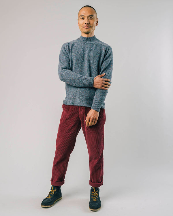 Brava Fabrics Jersey Perkins Neck Stone Blue