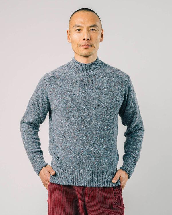 Brava fabrics Jersey Perkins Neck Stone Blue