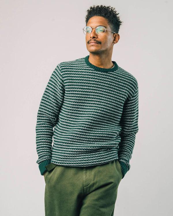 Brava fabrics Jersey Stripes Dark Green