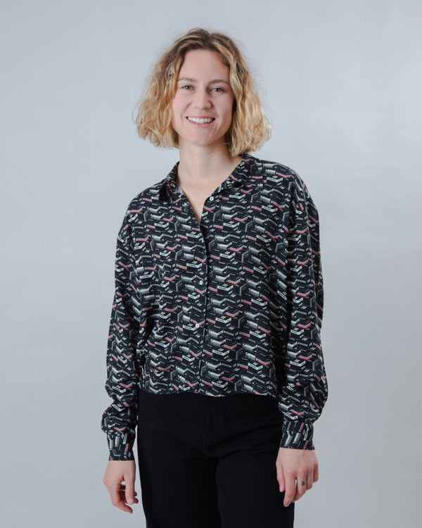 Brava Fabrics Kodak Film Boxy Blouse Black