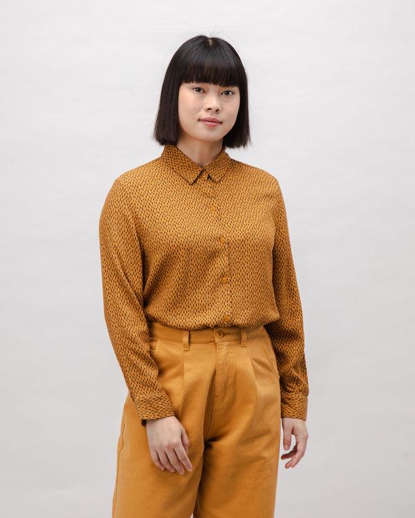 Brava Fabrics Mist Viscose Blouse Ochre