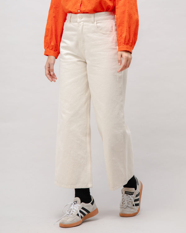 Brava Fabrics Pantalón 5 Pocket Algodón Sarga Ecru