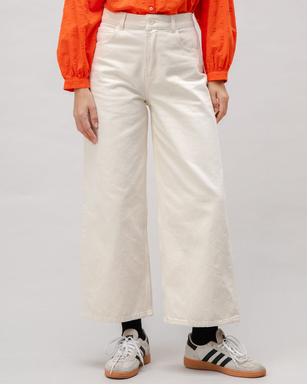 Brava fabrics Pantalón 5 Pocket Algodón Sarga Ecru