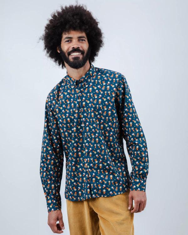 Brava Fabrics Peanuts Astronaut Regular Shirt Blue