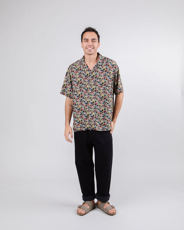 Brava Fabrics Peseta Flames Camisa Aloha Ecru