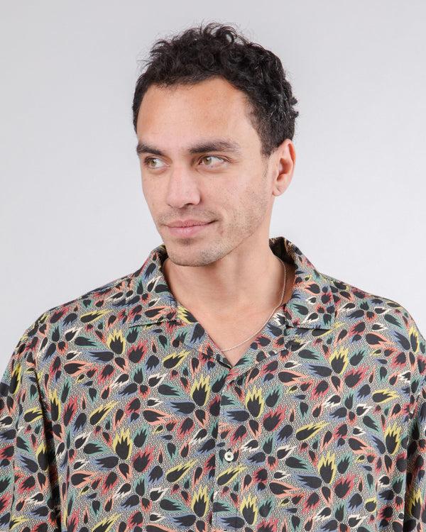 Brava fabrics Peseta Flames Camisa Aloha Ecru