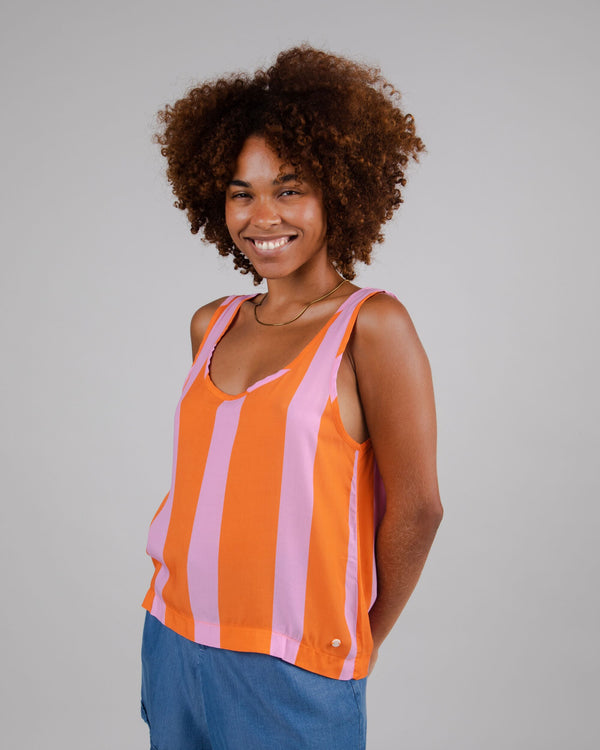 Brava Fabrics Tank Top Color Block Naranja