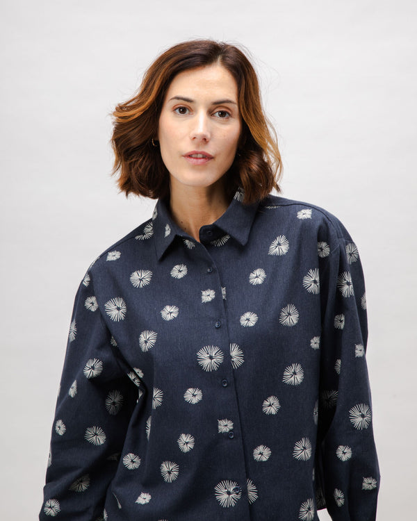 Brava fabrics Urchin Boxy Flannel Blouse Navy