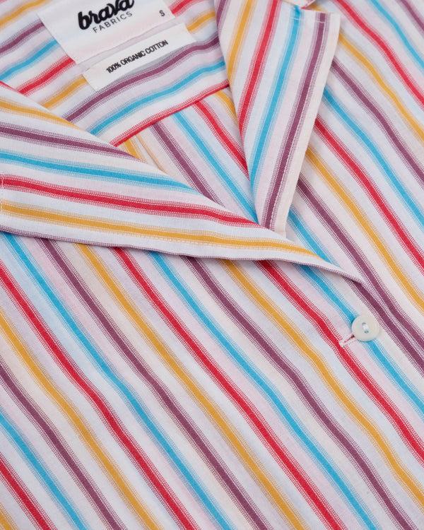 Brava Fabrics Vestido Camisero Downtown Stripe