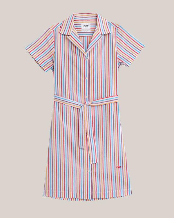 Brava Fabrics Vestido Camisero Downtown Stripe