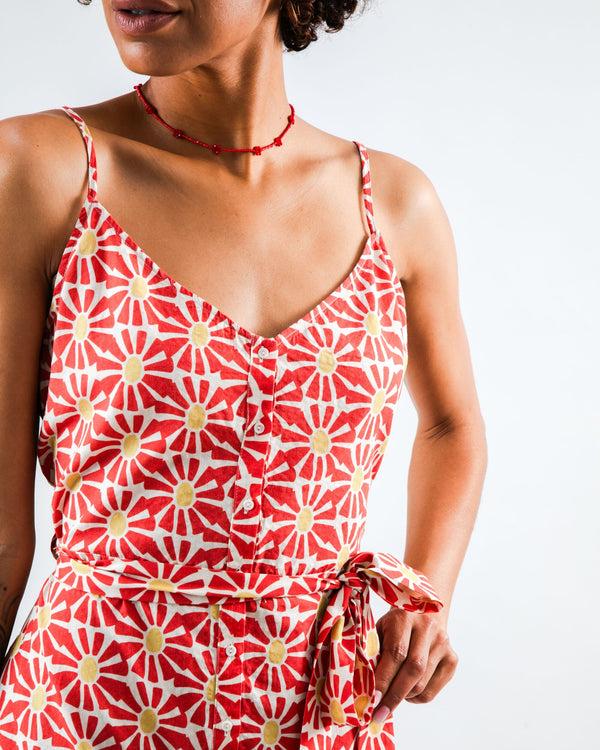 Brava Fabrics Vestido De Tirantes Marisol Rojo