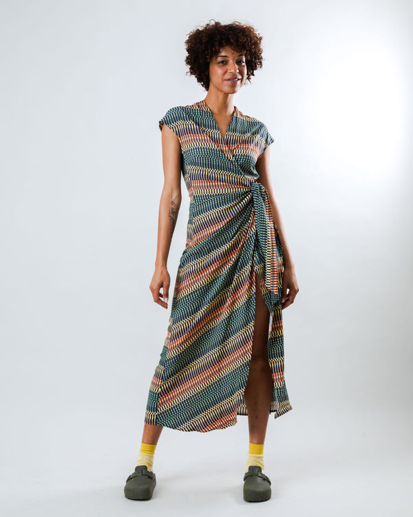 Brava fabrics Vestido Kimono Calella Azul Marino