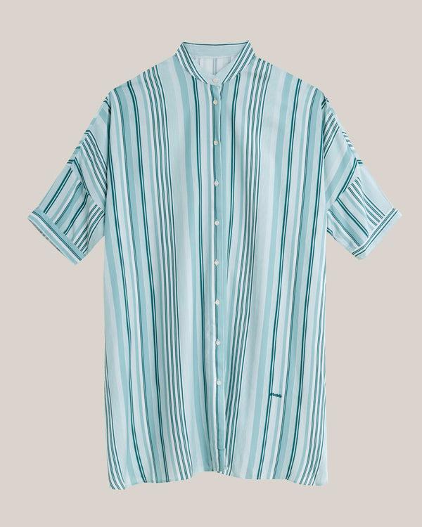 Brava Fabrics Vestido Oversized Aqua Promenade