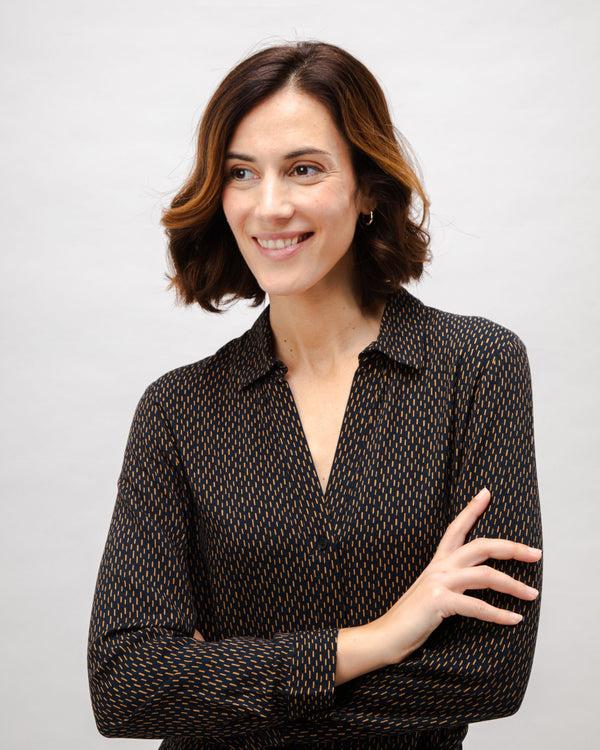 Brava Fabrics Vestido V-Neck Mist Viscosa Negro