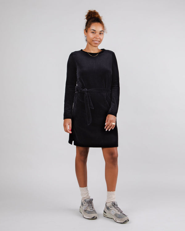 Brava Fabrics Vestido Velvet Nudo Black