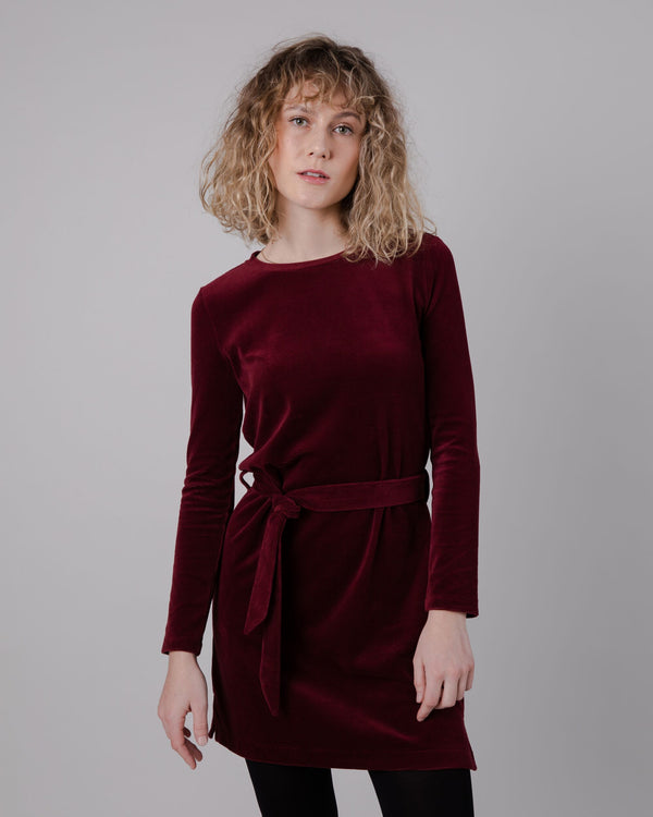 Brava fabrics Vestido Velvet Nudo Prune