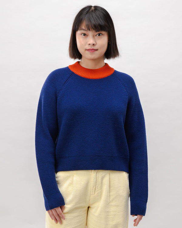 Brava Fabrics Waterfront Cropped Wool Sweater Navy