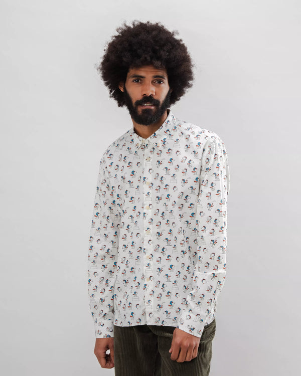 Brava Fabrics Camisa Algodón Peanuts Flying Ace Ecru