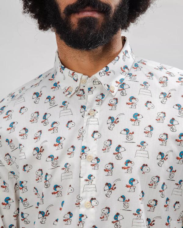 Brava fabrics Camisa Algodón Peanuts Flying Ace Ecru