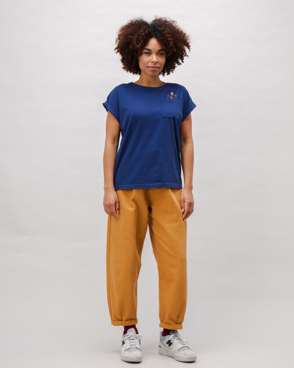 Brava Fabrics Camiseta Algodón Jellyfish Scoop Azul