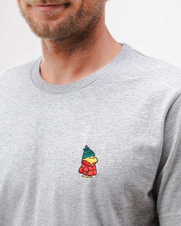 Brava fabrics Camiseta Algodón Peanuts Snow Gris Melange