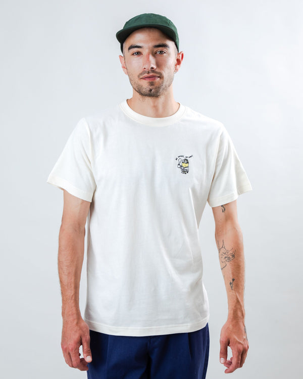 Brava Fabrics Camiseta Minions No Coffee No Work Ecru