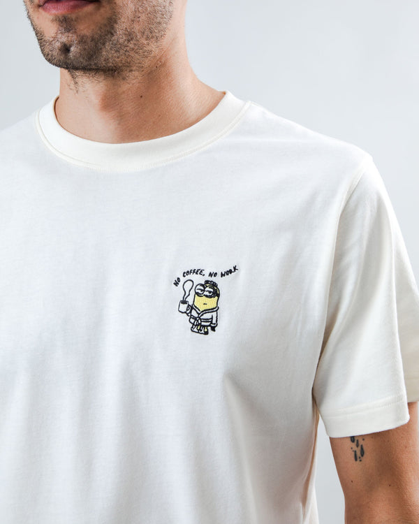Brava fabrics Camiseta Minions No coffee no work Ecru