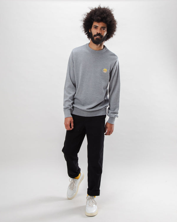 Brava Fabrics Jersey Lana Playmobil Face Grey Melange